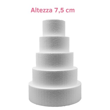 Basi di polistirolo tonde per torte altezza 7,5 cm