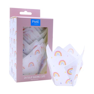 Rainbow tulip pirottini 24 pieces PME