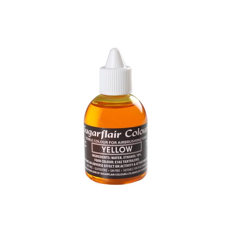 Colorante per aerografo GIALLO (Yelow) Sugarflair 60 ml  - Sugarflair in vendita su Sugarmania.it