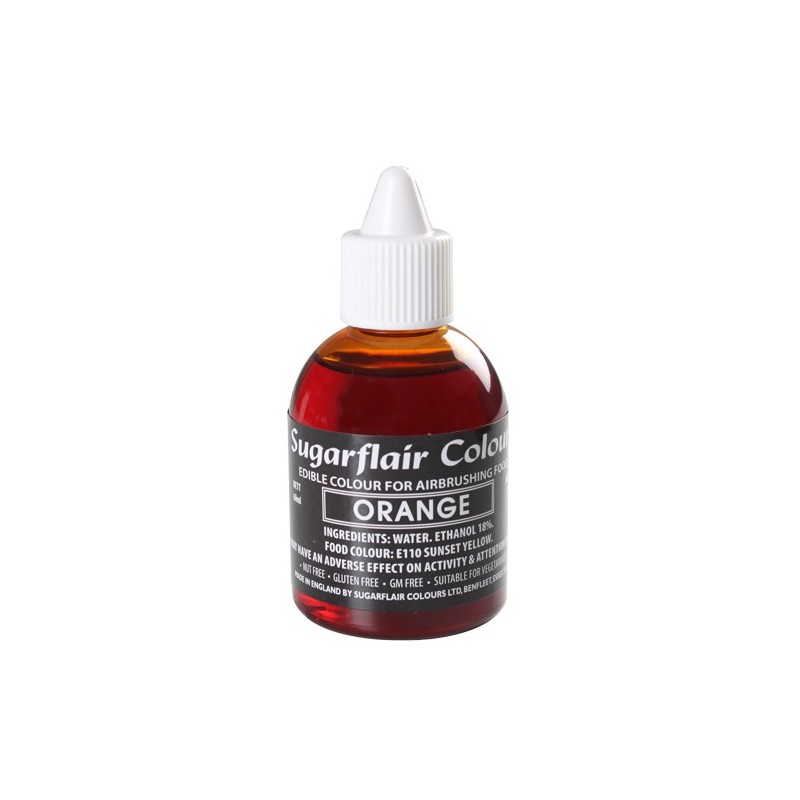 Colorante per aerografo ARANCIONE (Orange) Sugarflair 60 ml - Sugarflair in vendita su Sugarmania.it