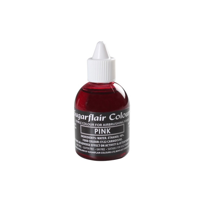 Colorante per aerografo ROSA (Pink) Sugarflair 60 ml  - Sugarflair in vendita su Sugarmania.it