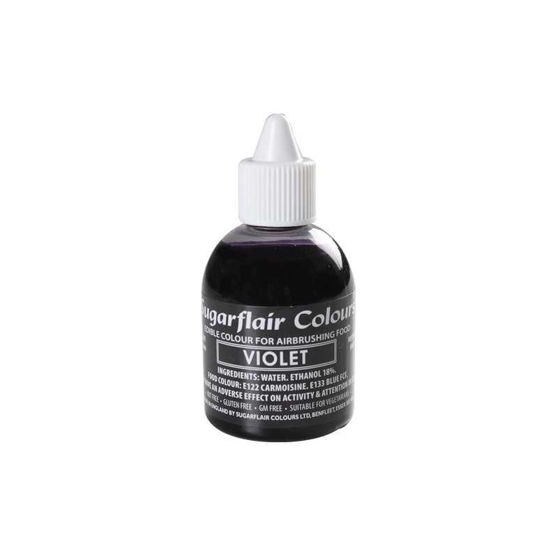 Colorante per aerografo VIOLA (Violet) Sugarflair 60 ml  - Sugarflair in vendita su Sugarmania.it