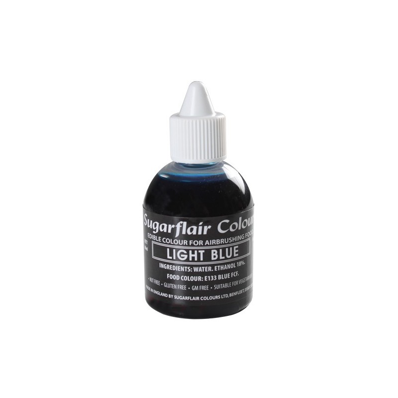 Colorante per aerografo AZZURRO ( Light Blu) Sugarflair 60 ml  - Sugarflair in vendita su Sugarmania.it