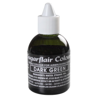 Colorante per aerografo VERDE SCURO (Dark Green) Sugarflair 60 ml  - Sugarflair in vendita su Sugarmania.it