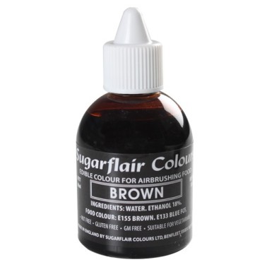 Colorante per aerografo MARRONE (Brown) Sugarflair 60 ml  - Sugarflair in vendita su Sugarmania.it