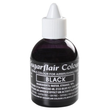 Colorante per aerografo NERO (Black) Sugarflair 60 ml  - Sugarflair in vendita su Sugarmania.it