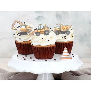 Cantiere vehicles in edible wafer 16 pieces 