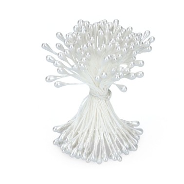 Pistils de perles blanches