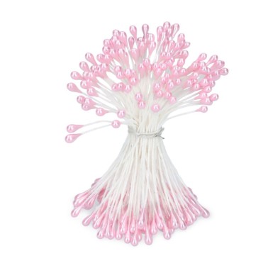 Pistilli artificiali medi rosa perlato 120 pezzi