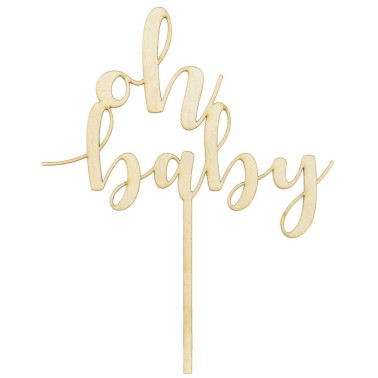 Cake Topper Oh Baby legno PartyDeco