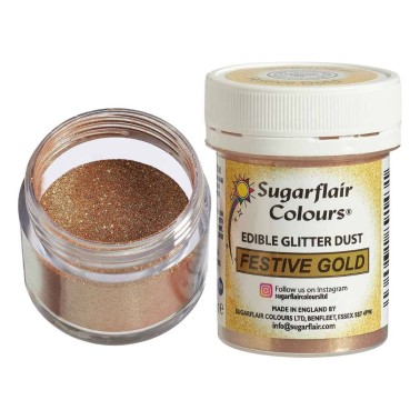 Polvere edibile glitterata Festive Gold 10 g Sugarflair