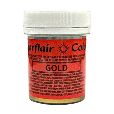 Pittura alimentare oro glitterato 35 g Sugarflair