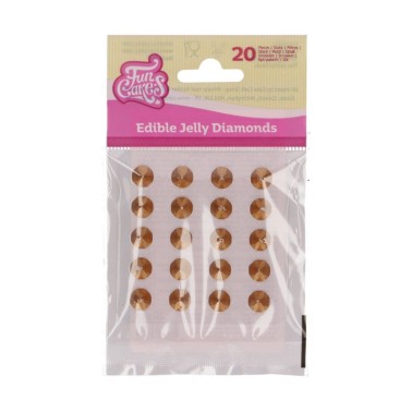 Edible diamonds in pearled gold jelly 20 pieces