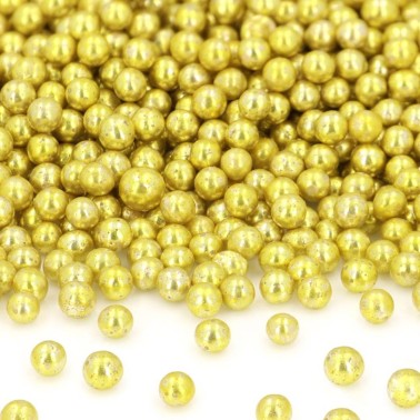 Perle di zucchero oro 5 mm morbide 80 g 