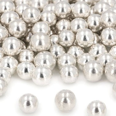 Perle di zucchero argento grandi 10 mm 60 g 