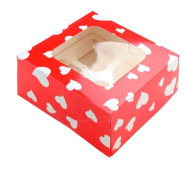Set 2 boxes for 4 cupcakes hearts