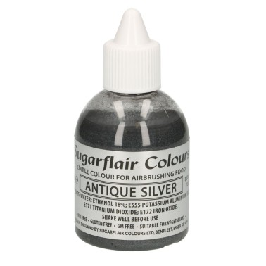 Colorante per aerografo ARGENTO ANTICO Sugarflair 60 ml 