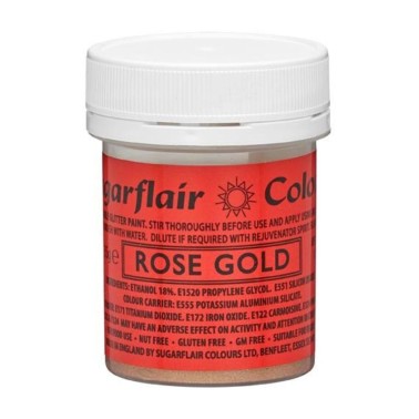 Pittura non commestibile rose gold glitterato 35 g Sugarflair 