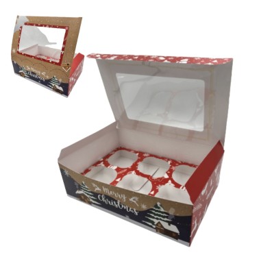 Dveřní box 6 Cupcakes Veselé Vánoce