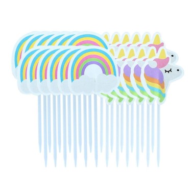 Topper Unicorno per cupcake 24 pezzi