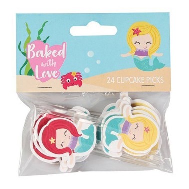 Topper Little Mermaid for Cupcake 24 pieces