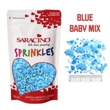 Sprinkles di zucchero BLUE BABY MIX 100g Saracino