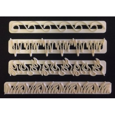 Set 4 FMM CUTTING elements: ice water fire grass