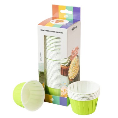 Pirottini cupcake e muffin rigidi verde chiaro 50 pezzi