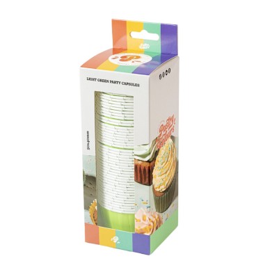 Cupcake-Tassen und hellgrüne Muffins 50 Stück