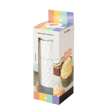 Black cupcake pirottini and black rigid muffins 50 pieces