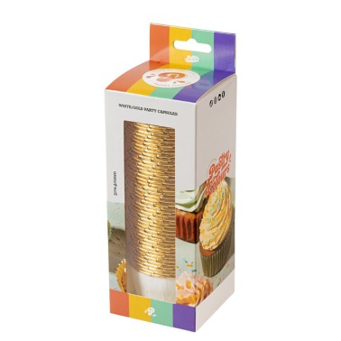 Cupcake pirottini and rigid muffin white gold 50 pieces