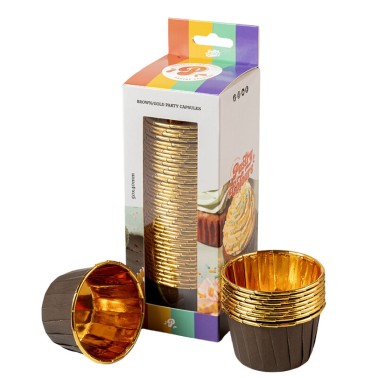 Cupcake cups and rigid brown muffin gold 50 pieces
