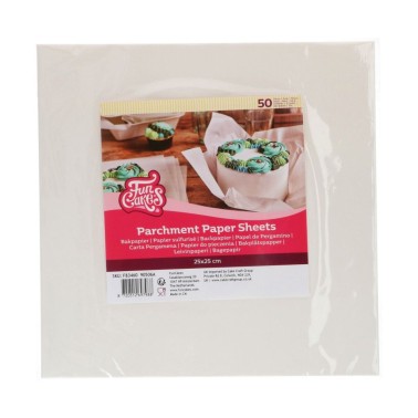 50 sheets Parchment paper 25 x 25 cm per bento cake
