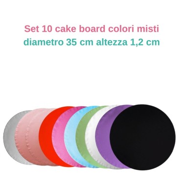 Offerta 10 cake board diametro 35 cm colori misti