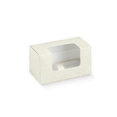 Box pro 2, 4 nebo 6 košíčky bílé kůže