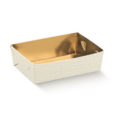 Set 10 vassoi per dolcetti h 3,5 cm oro bianco