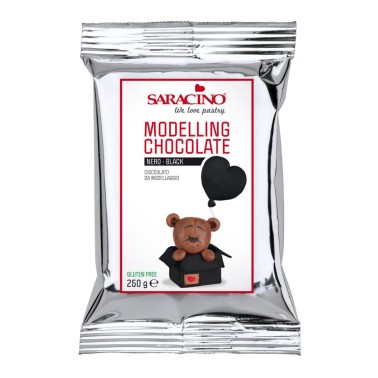 Černá plastová čokoláda 250 g Saracino