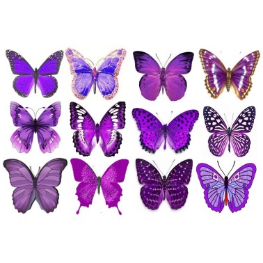 Farfalle grandi in wafer paper viola formato A4 -  in vendita su Sugarmania.it