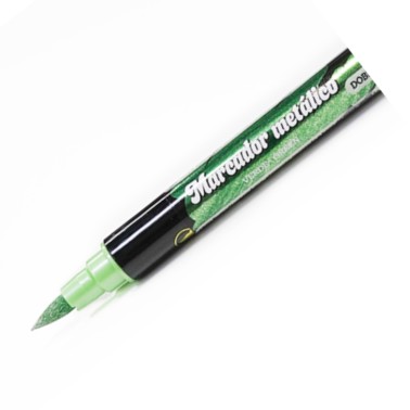 Metallic dual tip green felt tip pen
