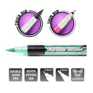 Metallic dual turquoise felt food marker