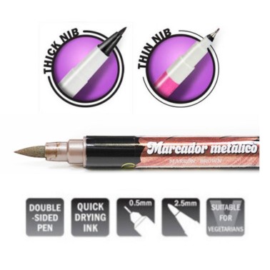 Metallic dual brown felt food marker