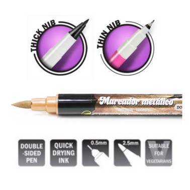 Metallic dual tip bronze food marker