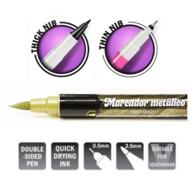 Metallic dual focused food marker