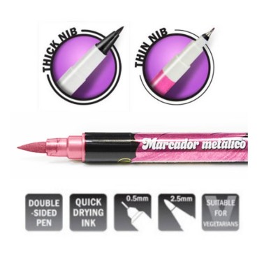 Metallic dual pink food marker