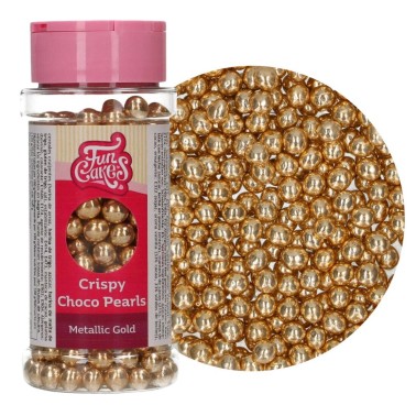 Perle di cioccolato Crispy oro metallizzato 60g FunCakes