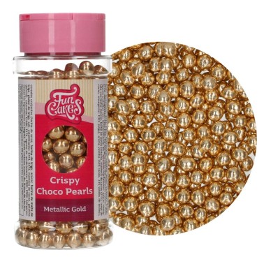 Perle di cioccolato Crispy oro metallizzato 60g FunCakes