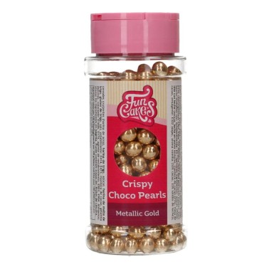 Chocolate Pearls CRISPY Gold Metallic 60g Funcakes