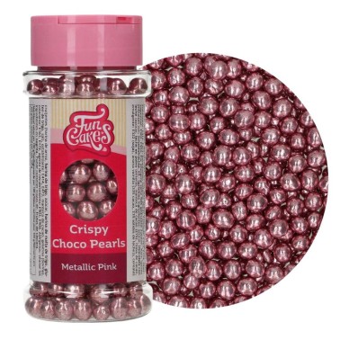 Perle di cioccolato Crispy rosa metallizzato 60g FunCakes