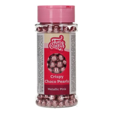 Chocolate pearls CRISPY PINK METALLIZED 60G FUNCAKES