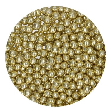 Chocolate pearls CRISPY YELLOW METALLIZED 60G FUNCAKES